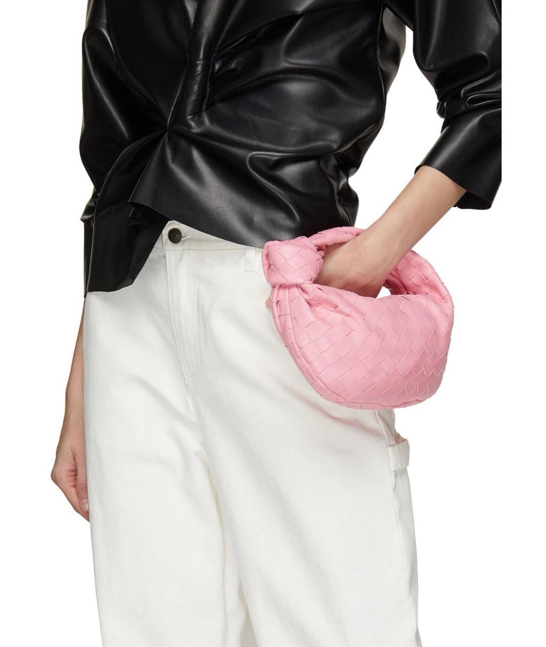BOTTEGA VENETA Розовая кожаная сумка с короткими ручками, фото 2