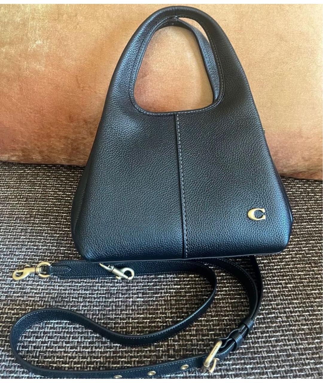 COACH Черная кожаная сумка с короткими ручками, фото 6