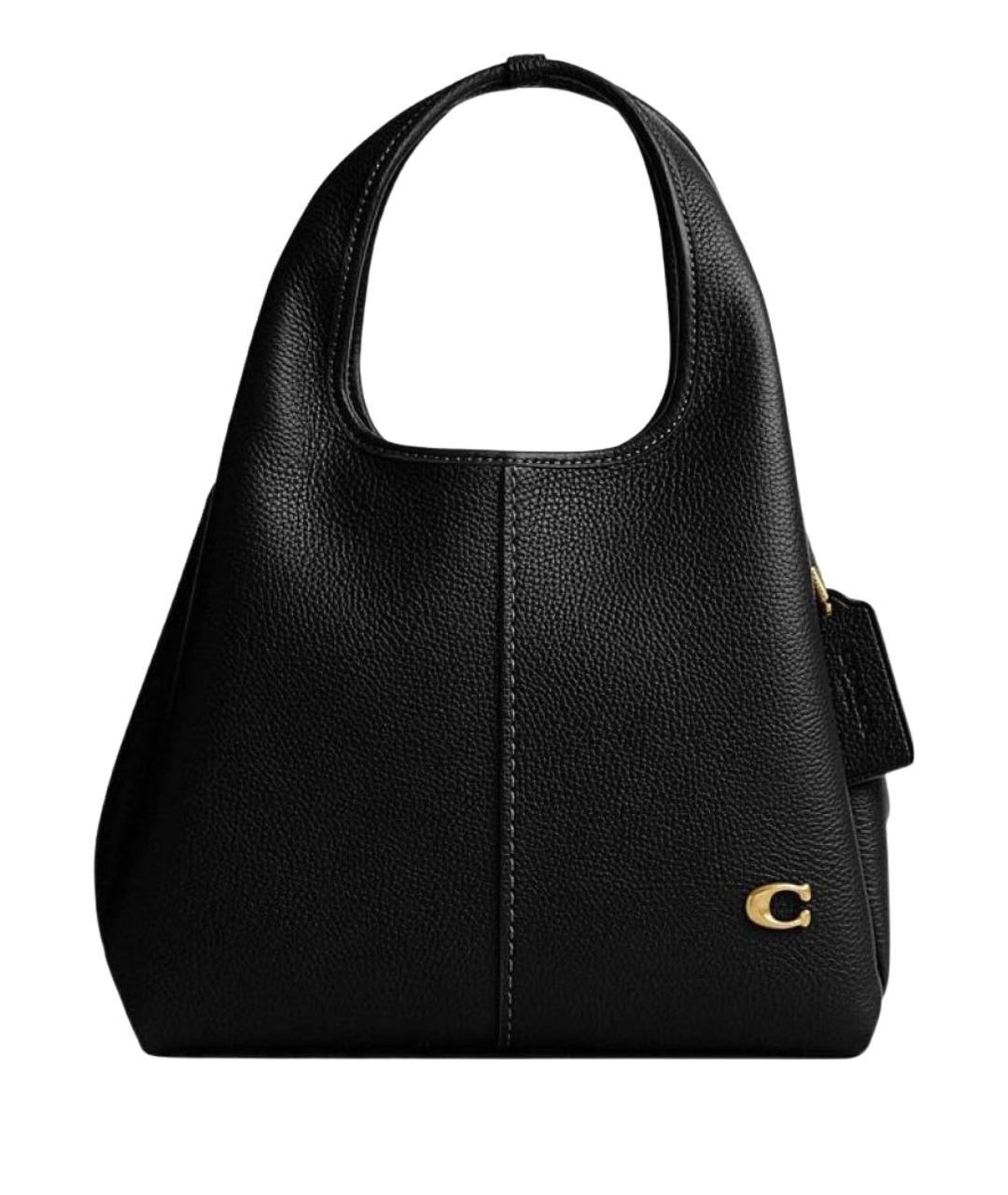 COACH Черная кожаная сумка с короткими ручками, фото 1