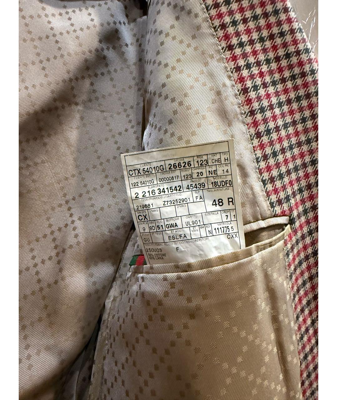 GUCCI Бежевый хлопковый пиджак, фото 5