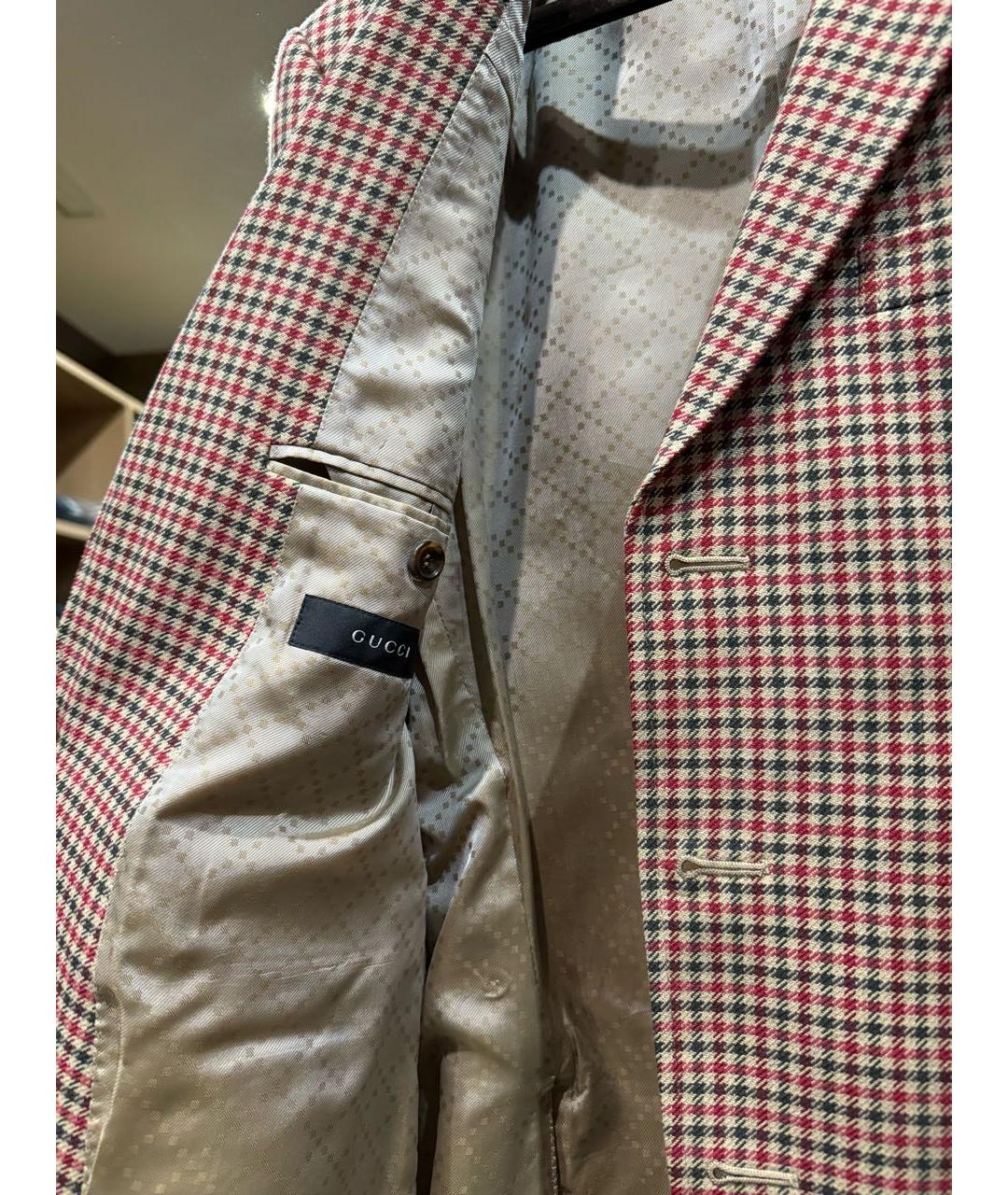 GUCCI Бежевый хлопковый пиджак, фото 4