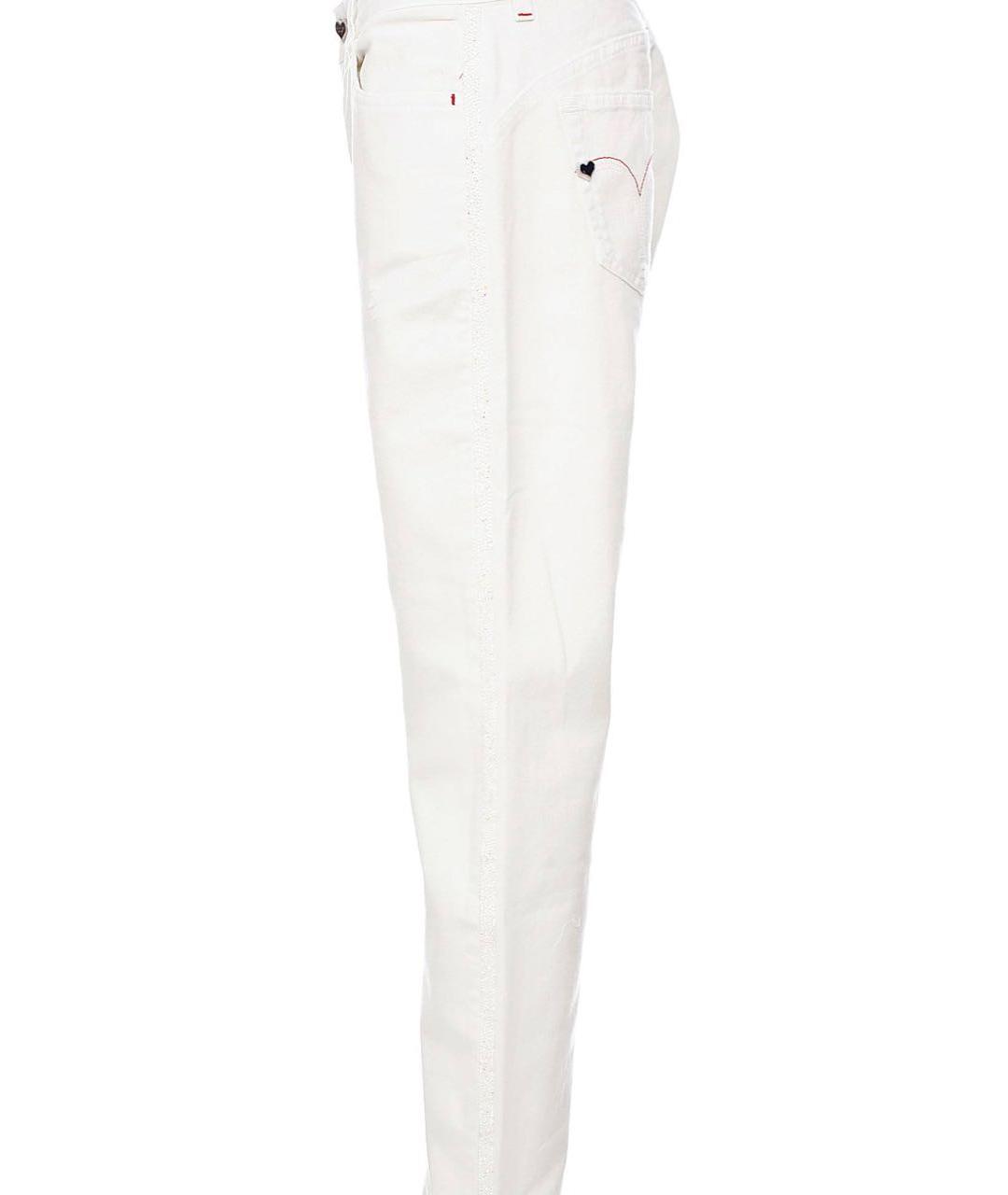 TWIN-SET Белые хлопко-эластановые прямые джинсы, фото 8