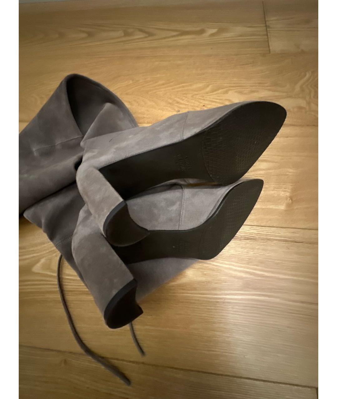 STUART WEITZMAN Бежевые замшевые сапоги, фото 6