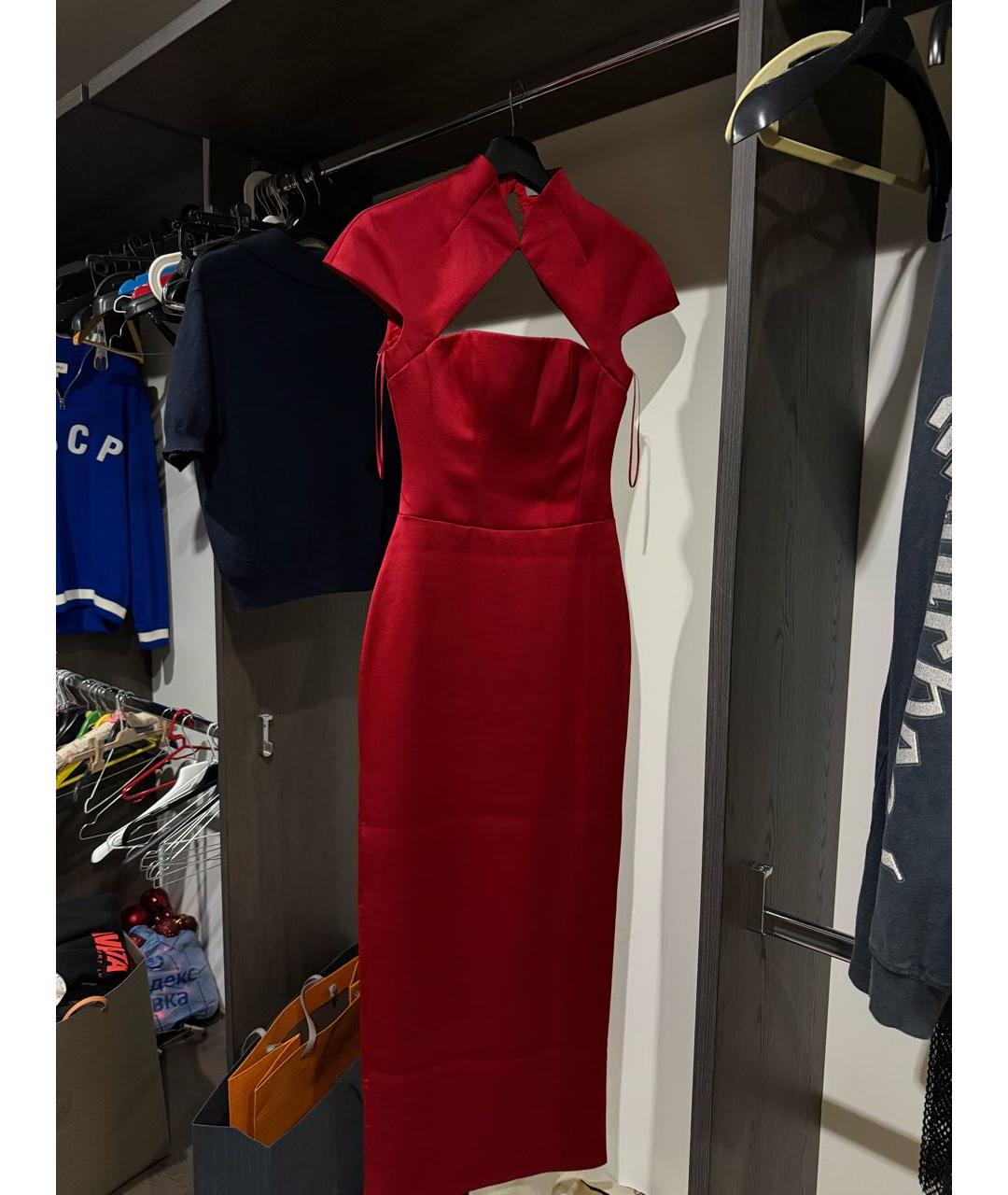 RASARIO Бордовое полиэстеровое вечернее платье, фото 4