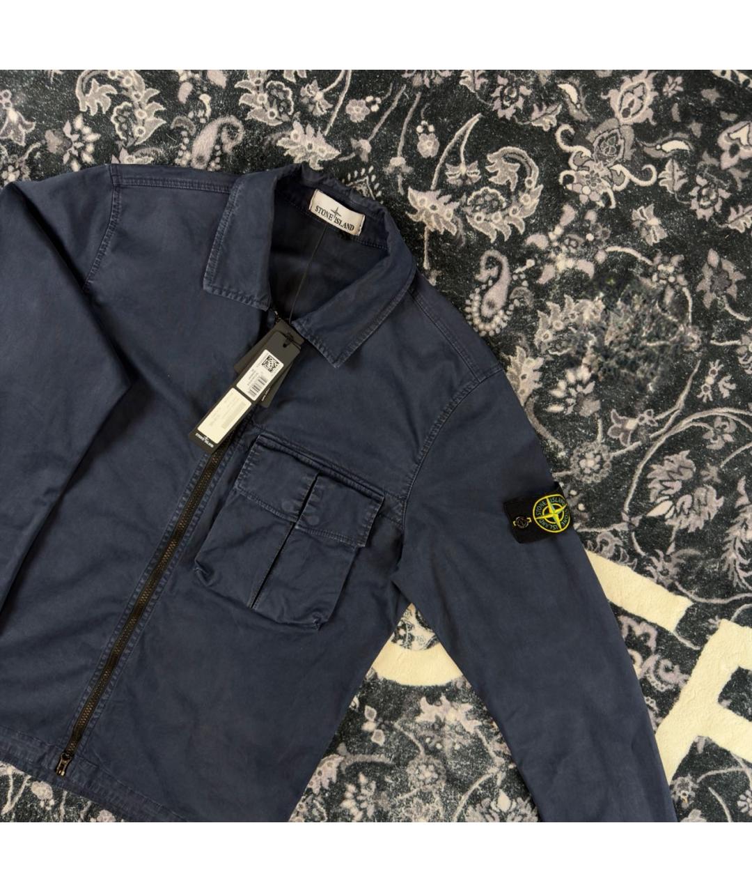 STONE ISLAND Темно-синяя хлопковая куртка, фото 2