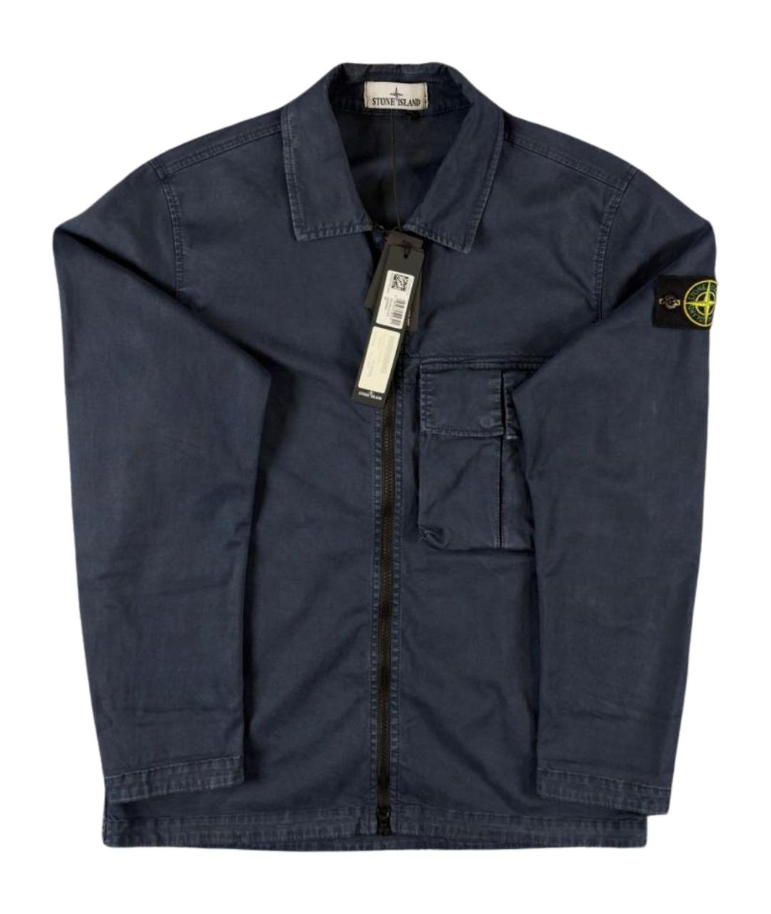 STONE ISLAND Темно-синяя хлопковая куртка, фото 1