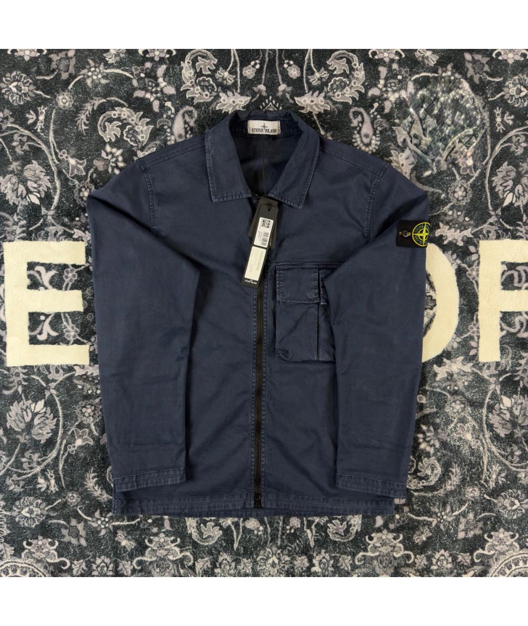 STONE ISLAND Темно-синяя хлопковая куртка, фото 6