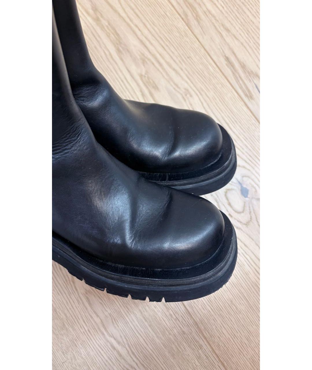 BOTTEGA VENETA Черные кожаные сапоги, фото 3