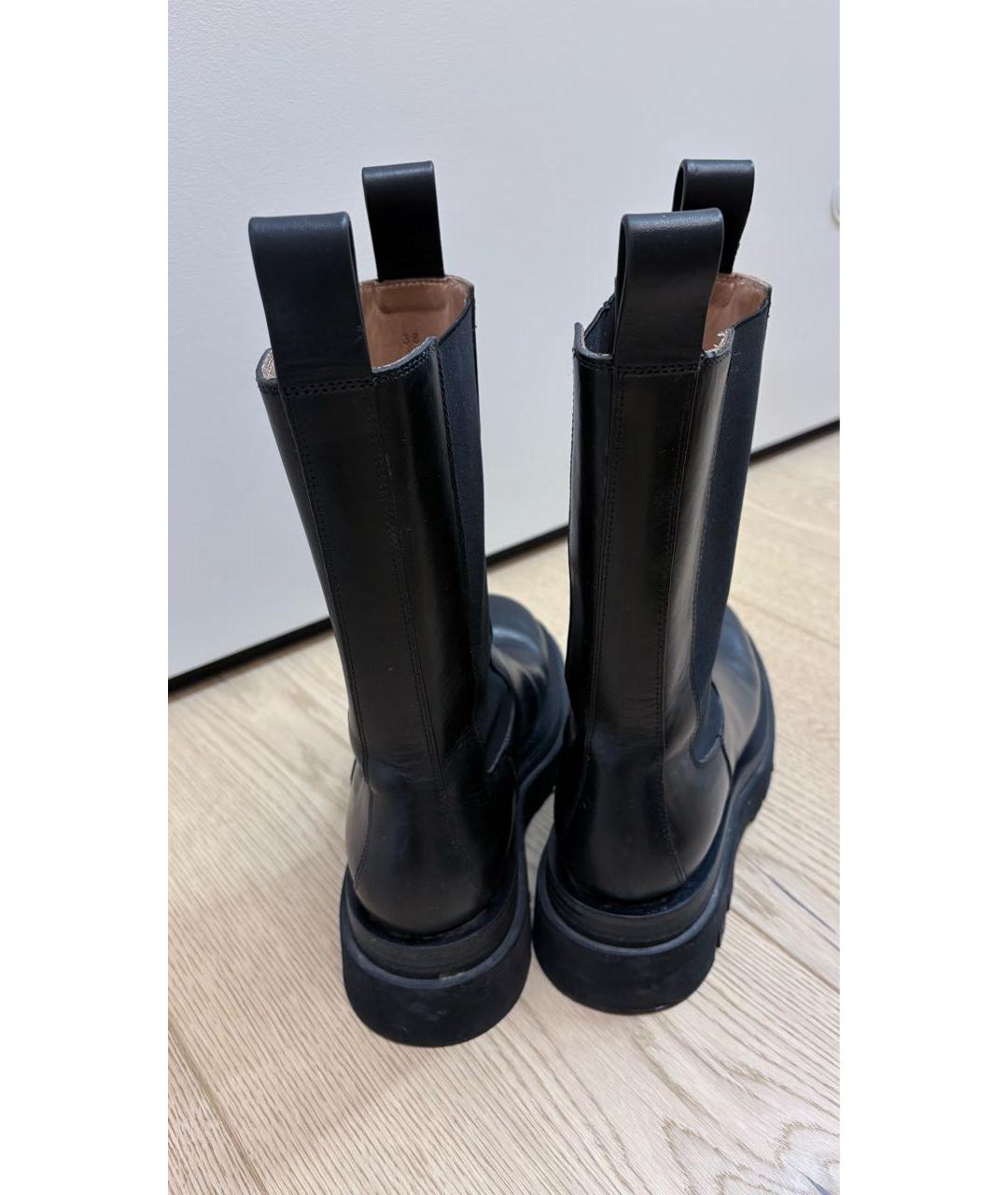BOTTEGA VENETA Черные кожаные сапоги, фото 2