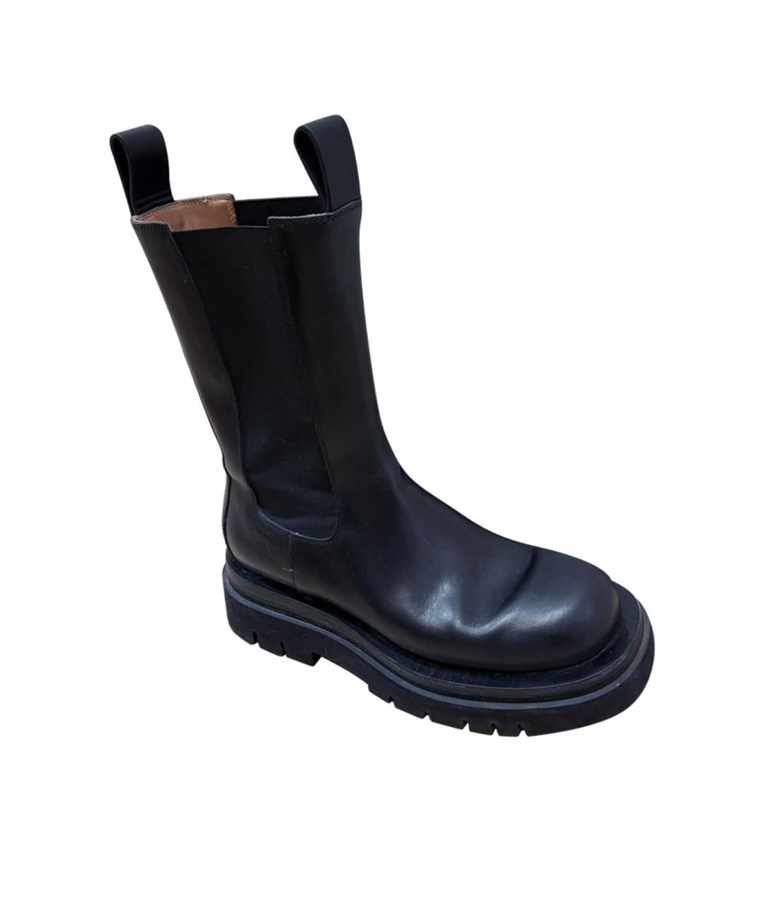 BOTTEGA VENETA Черные кожаные сапоги, фото 1