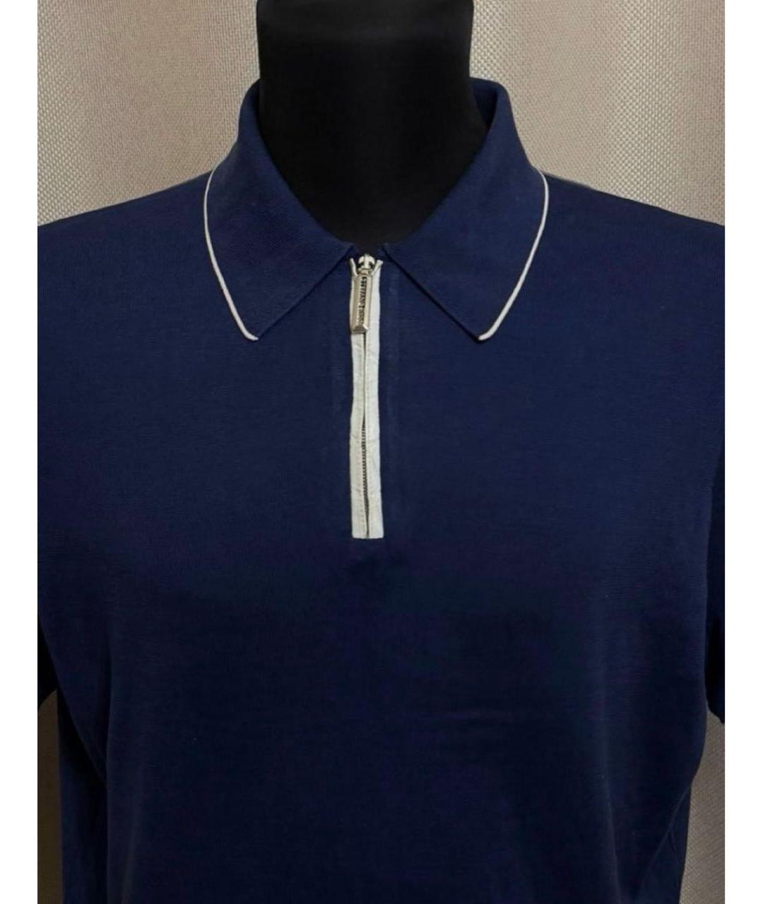 STEFANO RICCI Синее поло с коротким рукавом, фото 5