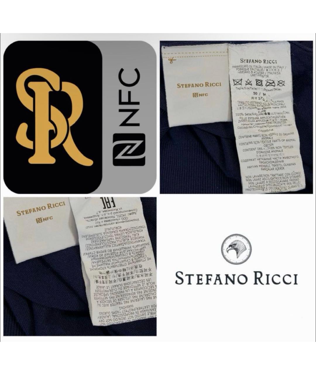 STEFANO RICCI Синее поло с коротким рукавом, фото 8