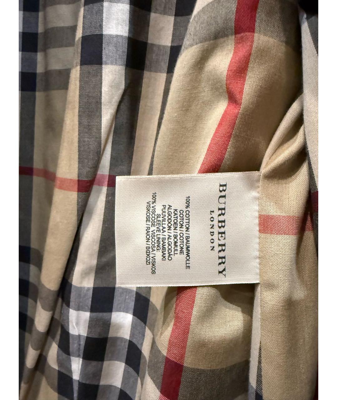 BURBERRY Бежевое хлопковое пальто, фото 4