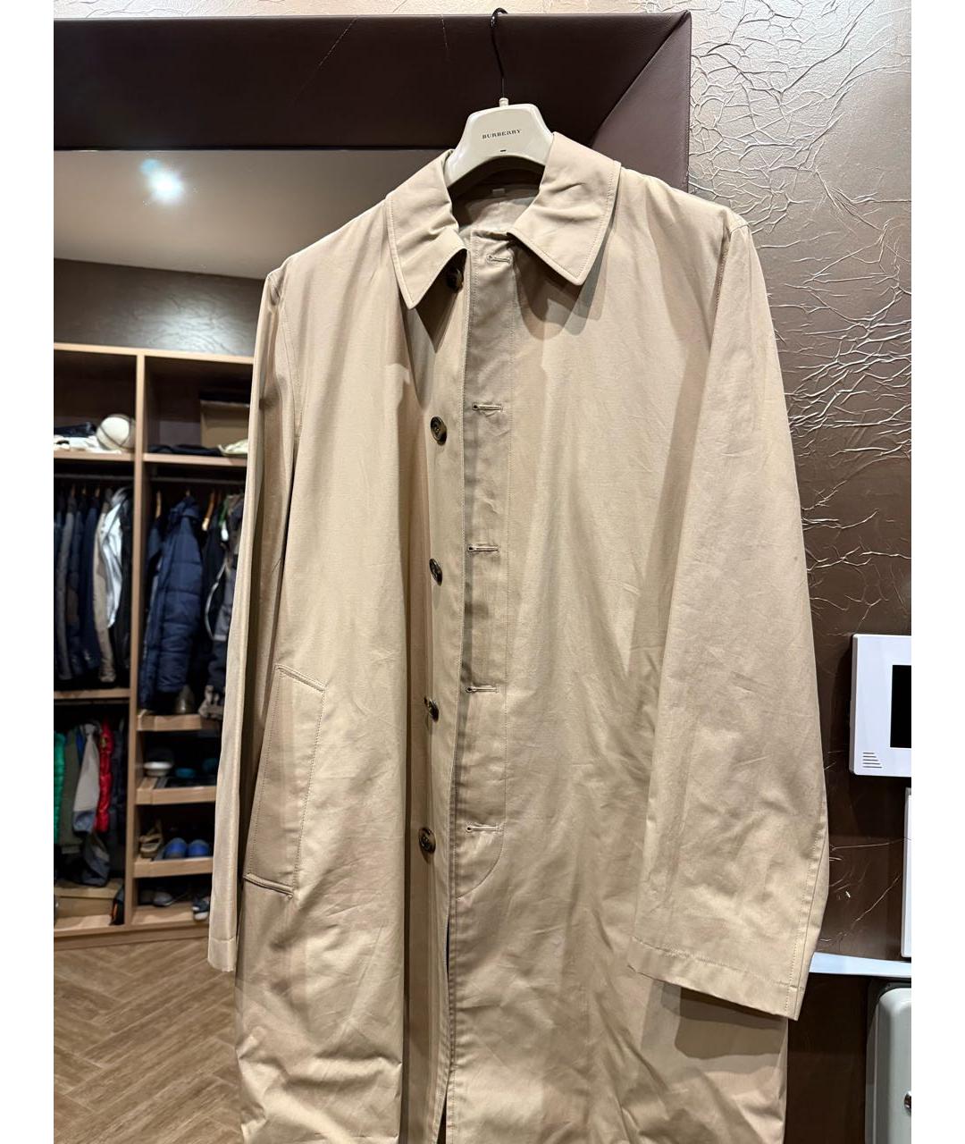 BURBERRY Бежевое хлопковое пальто, фото 5