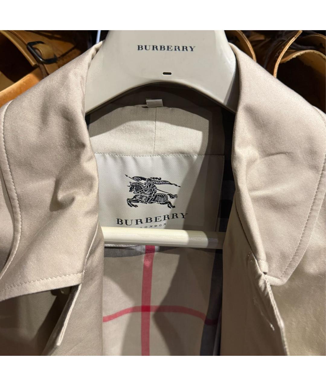 BURBERRY Бежевое хлопковое пальто, фото 3