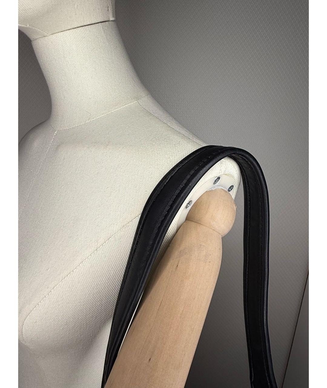 COACH Черная кожаная сумка с короткими ручками, фото 4