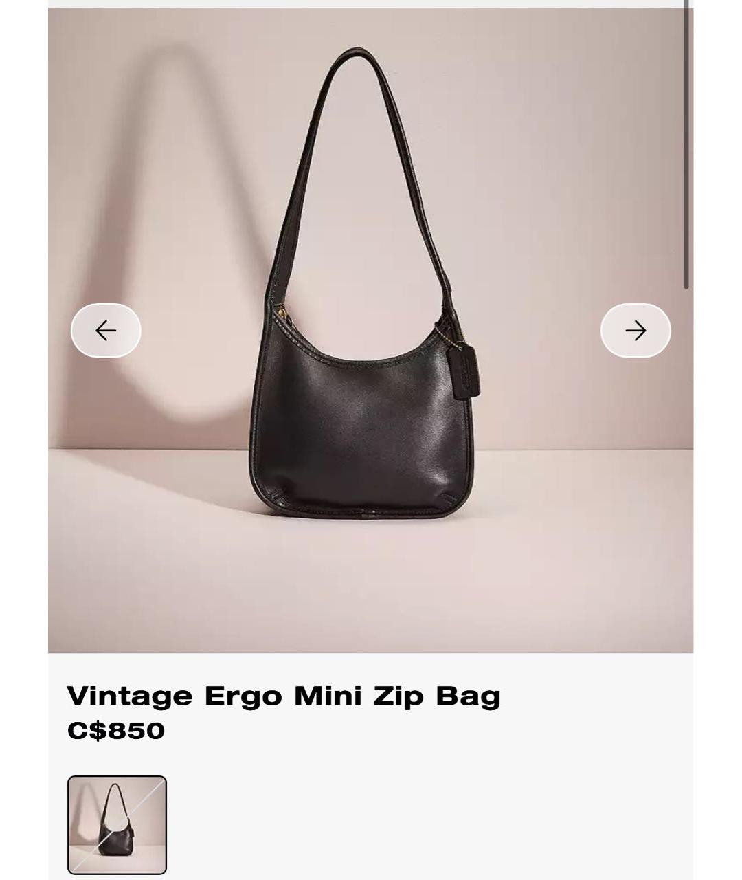 COACH Черная кожаная сумка с короткими ручками, фото 9