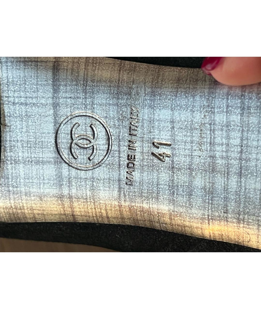 CHANEL Антрацитовые нубуковые ботфорты, фото 6