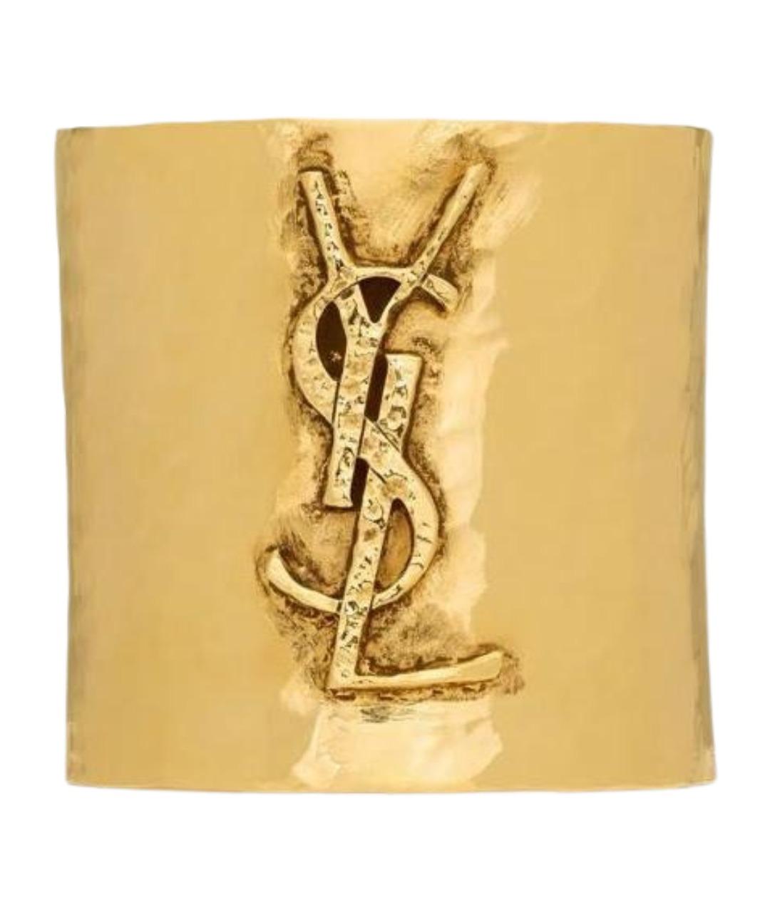 SAINT LAURENT Золотой латунный браслет, фото 1