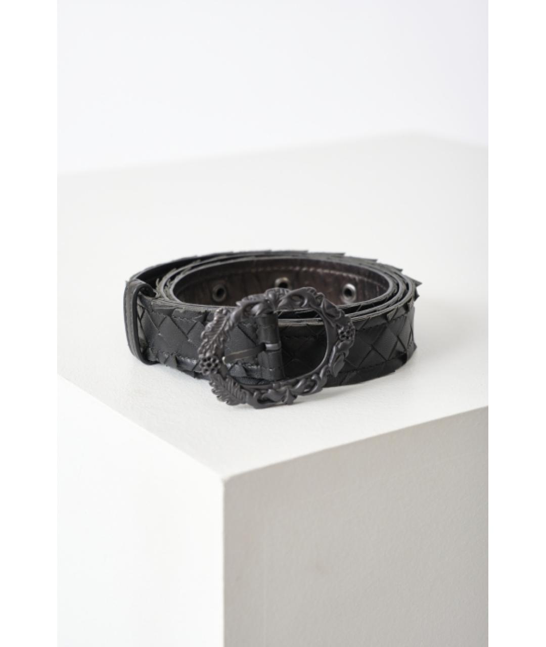 BOTTEGA VENETA Черный кожаный ремень, фото 6