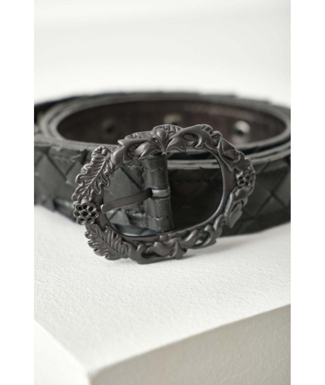 BOTTEGA VENETA Черный кожаный ремень, фото 2