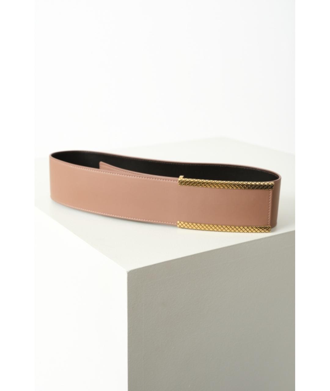 BOTTEGA VENETA Бежевый кожаный ремень, фото 4