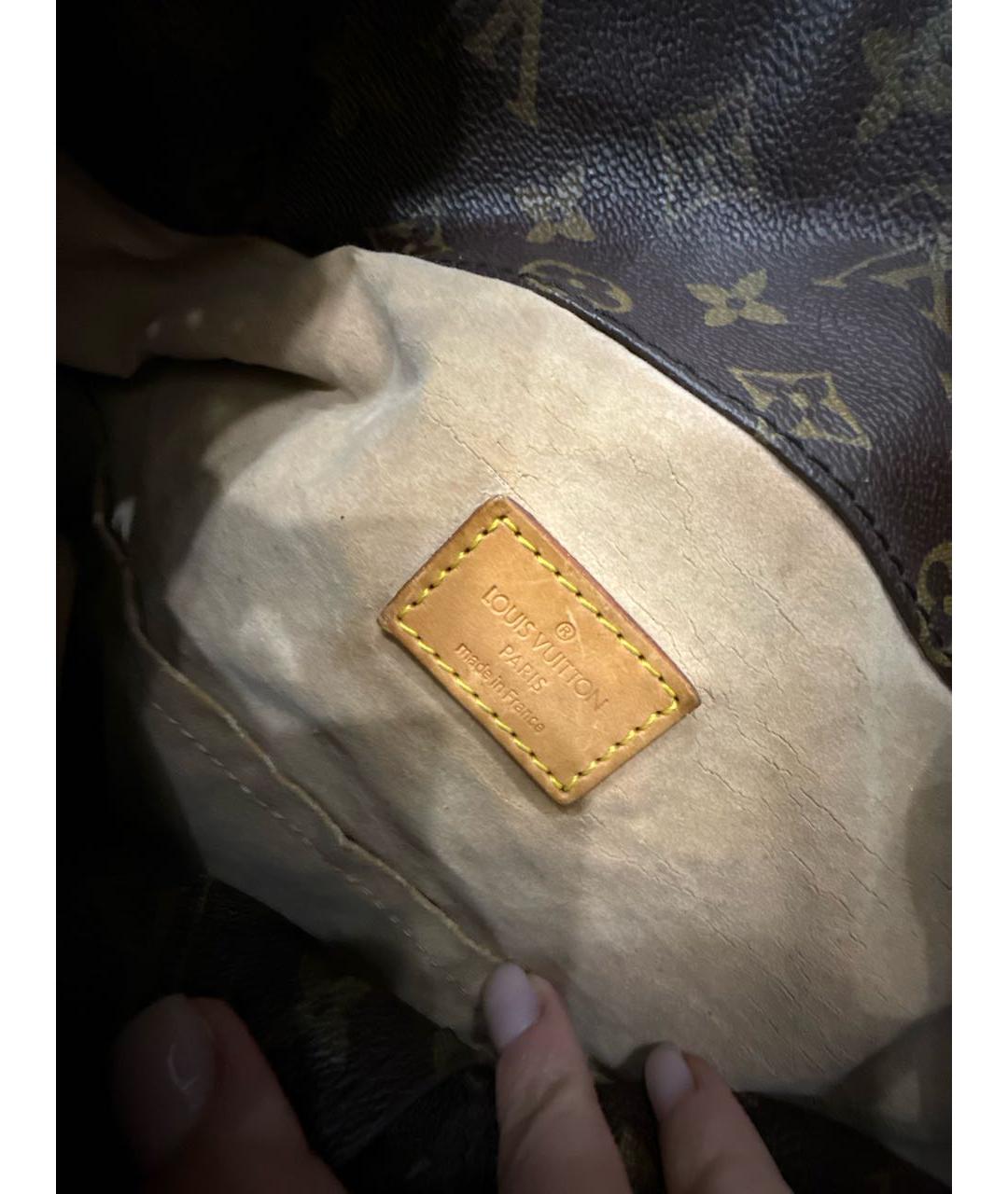 LOUIS VUITTON Коричневая кожаная сумка тоут, фото 6