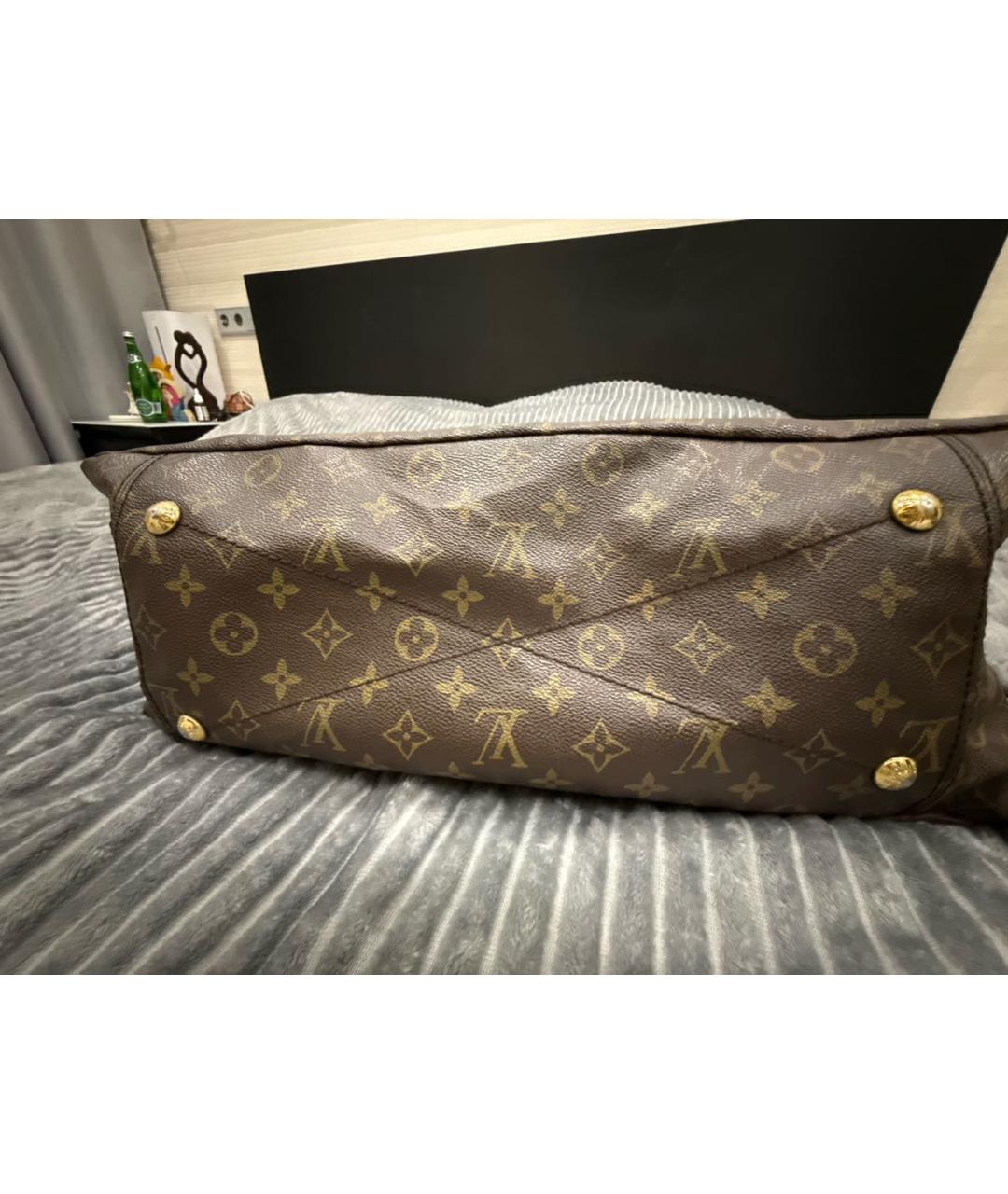 LOUIS VUITTON Коричневая кожаная сумка тоут, фото 3