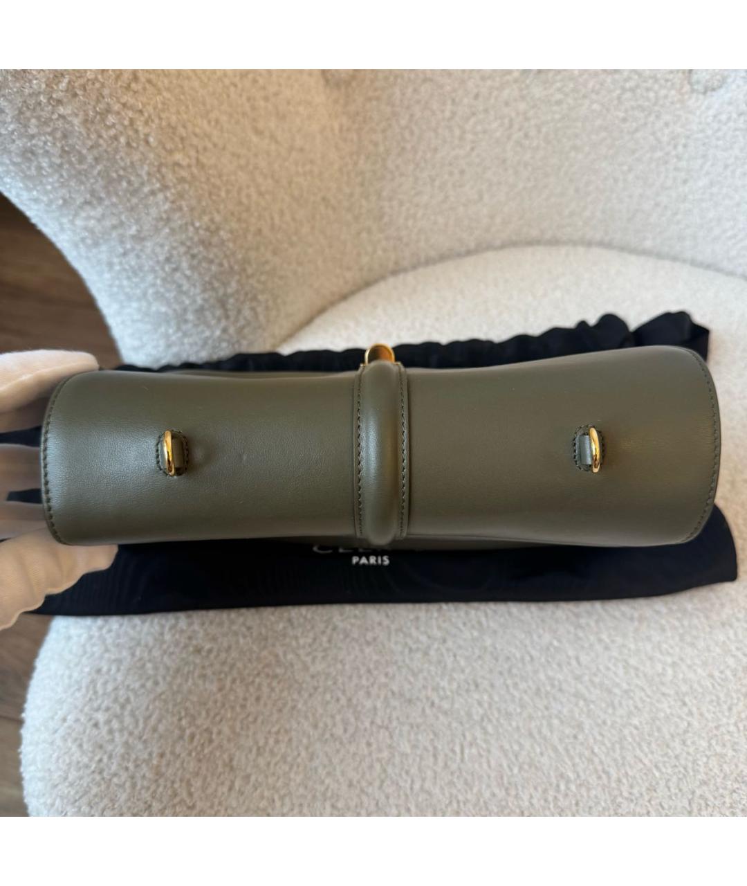 CELINE Бежевая кожаная сумка через плечо, фото 4