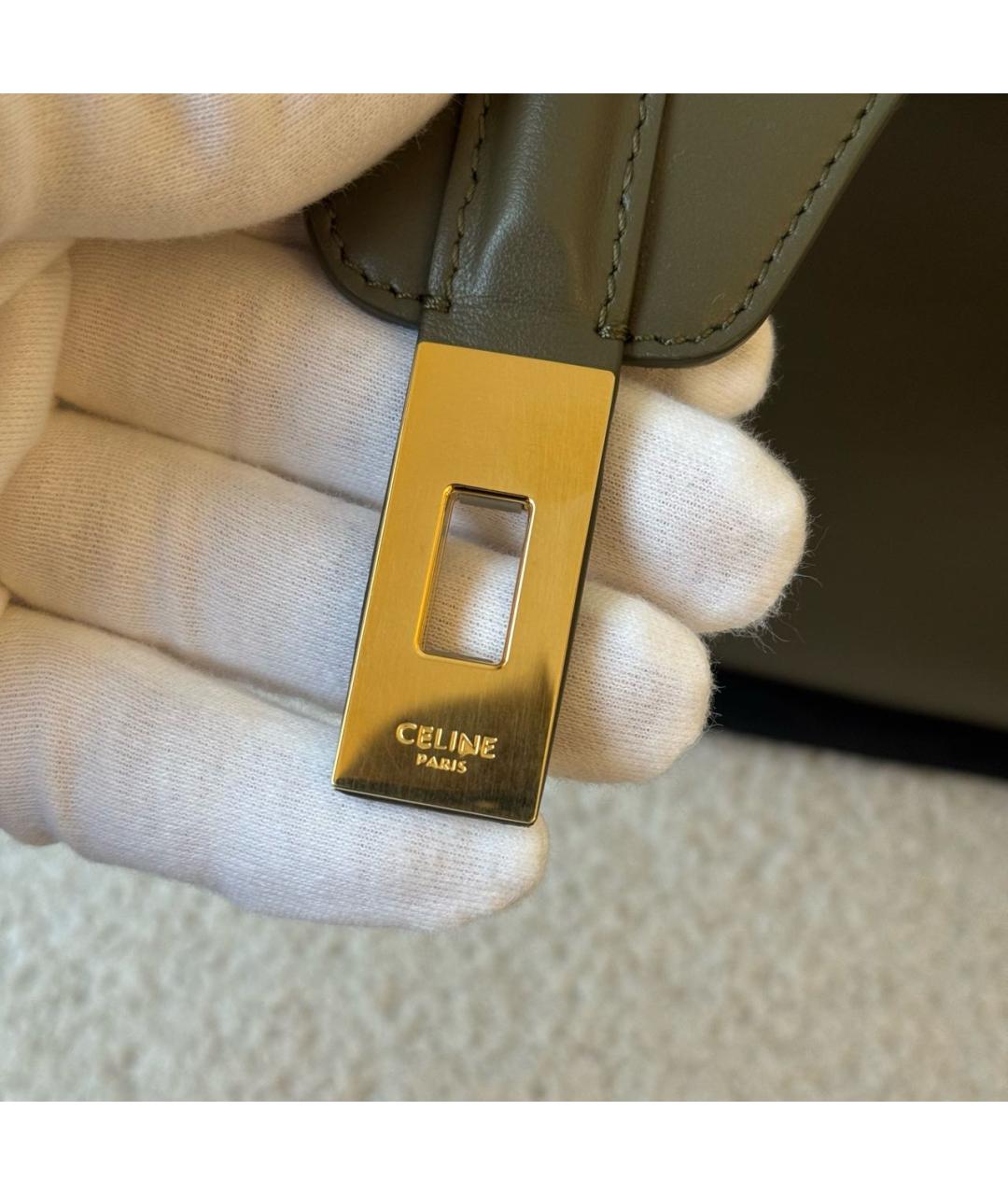 CELINE Бежевая кожаная сумка через плечо, фото 7
