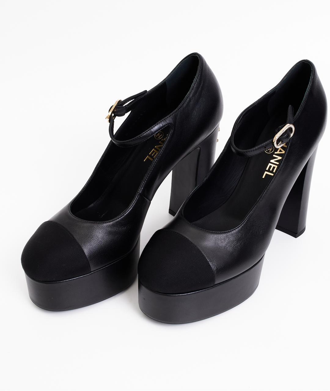 CHANEL Черные кожаные туфли, фото 6