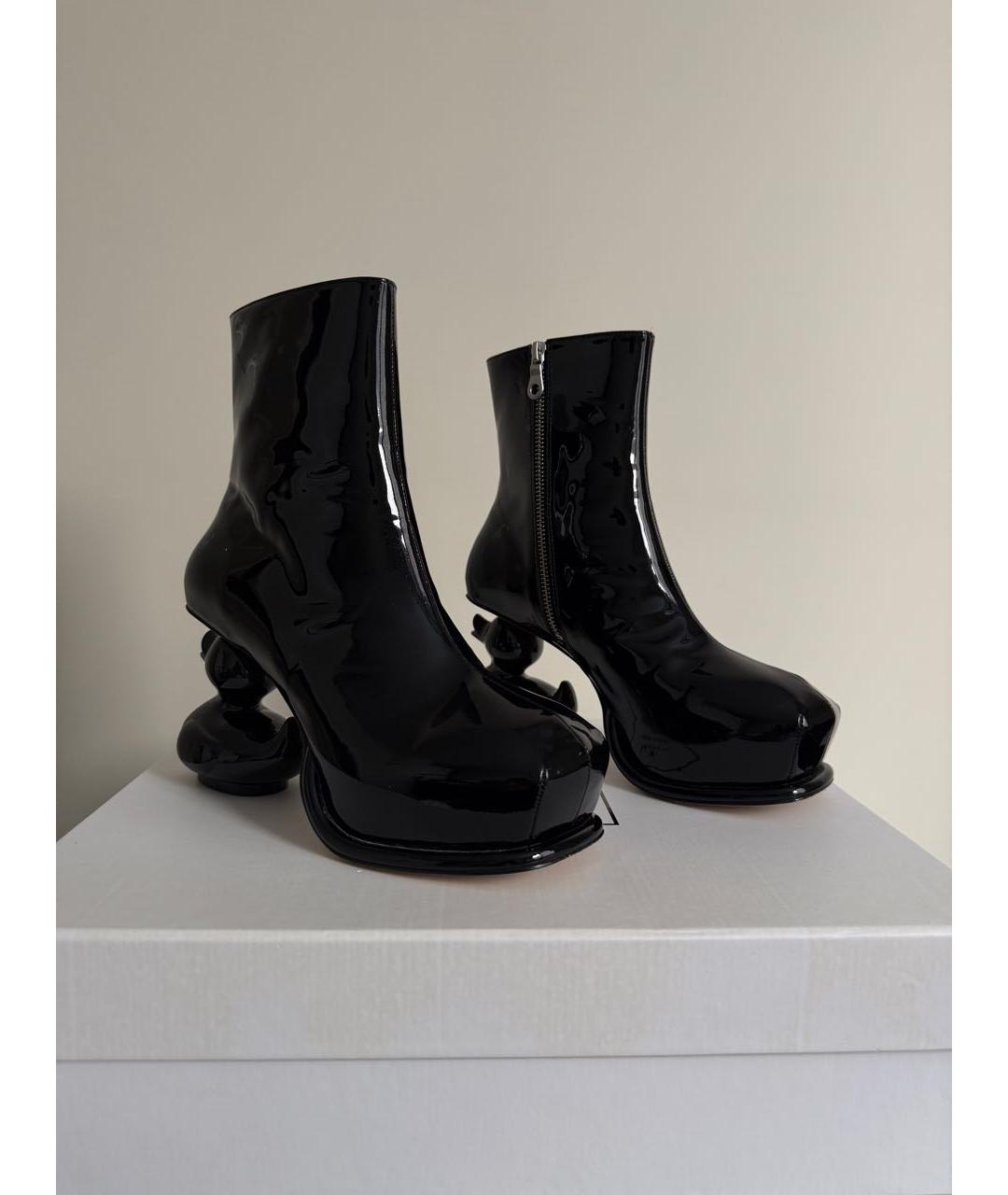 MAISON MIHARA YASUHIRO Черные ботильоны из лакированной кожи, фото 2