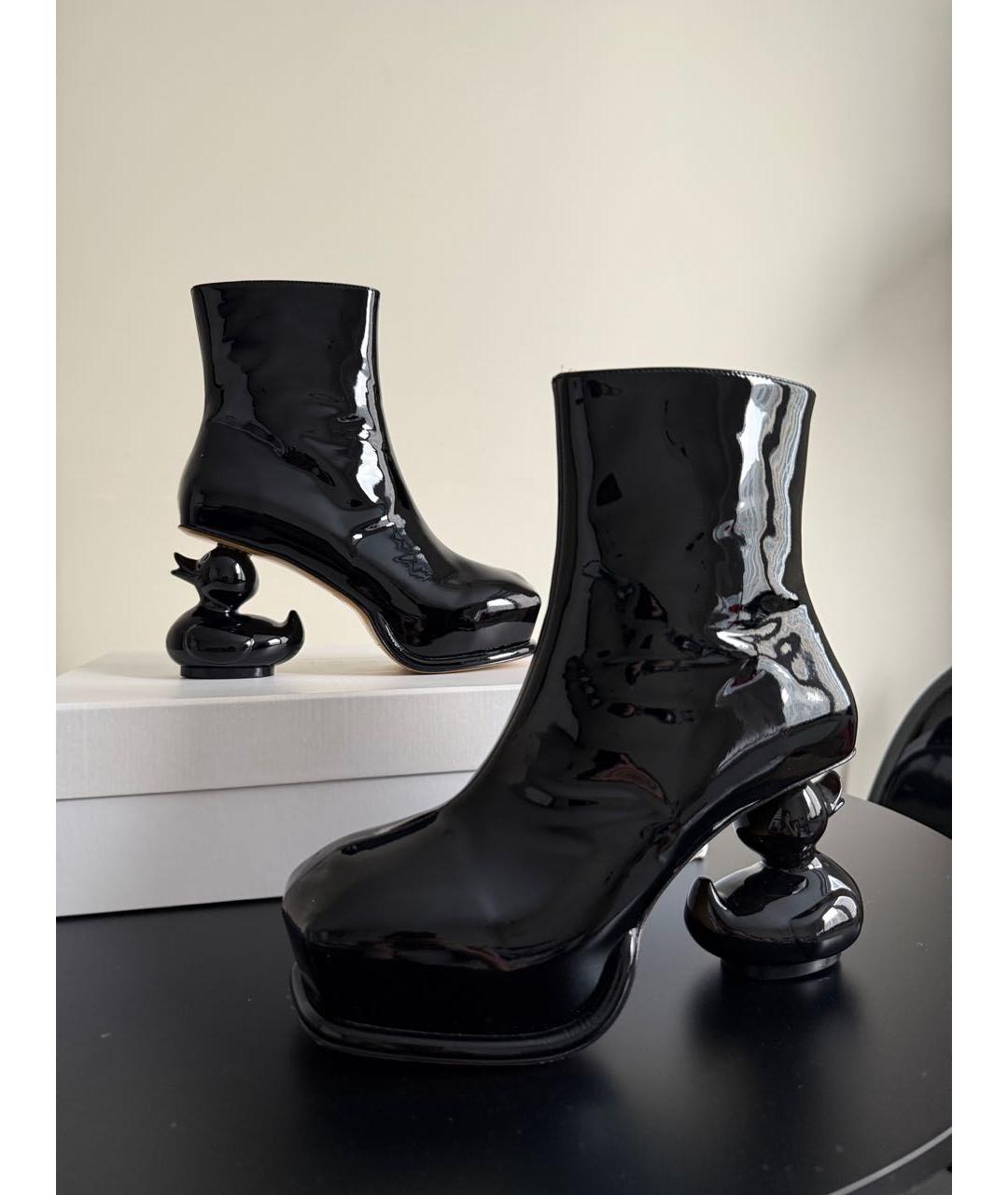 MAISON MIHARA YASUHIRO Черные ботильоны из лакированной кожи, фото 4
