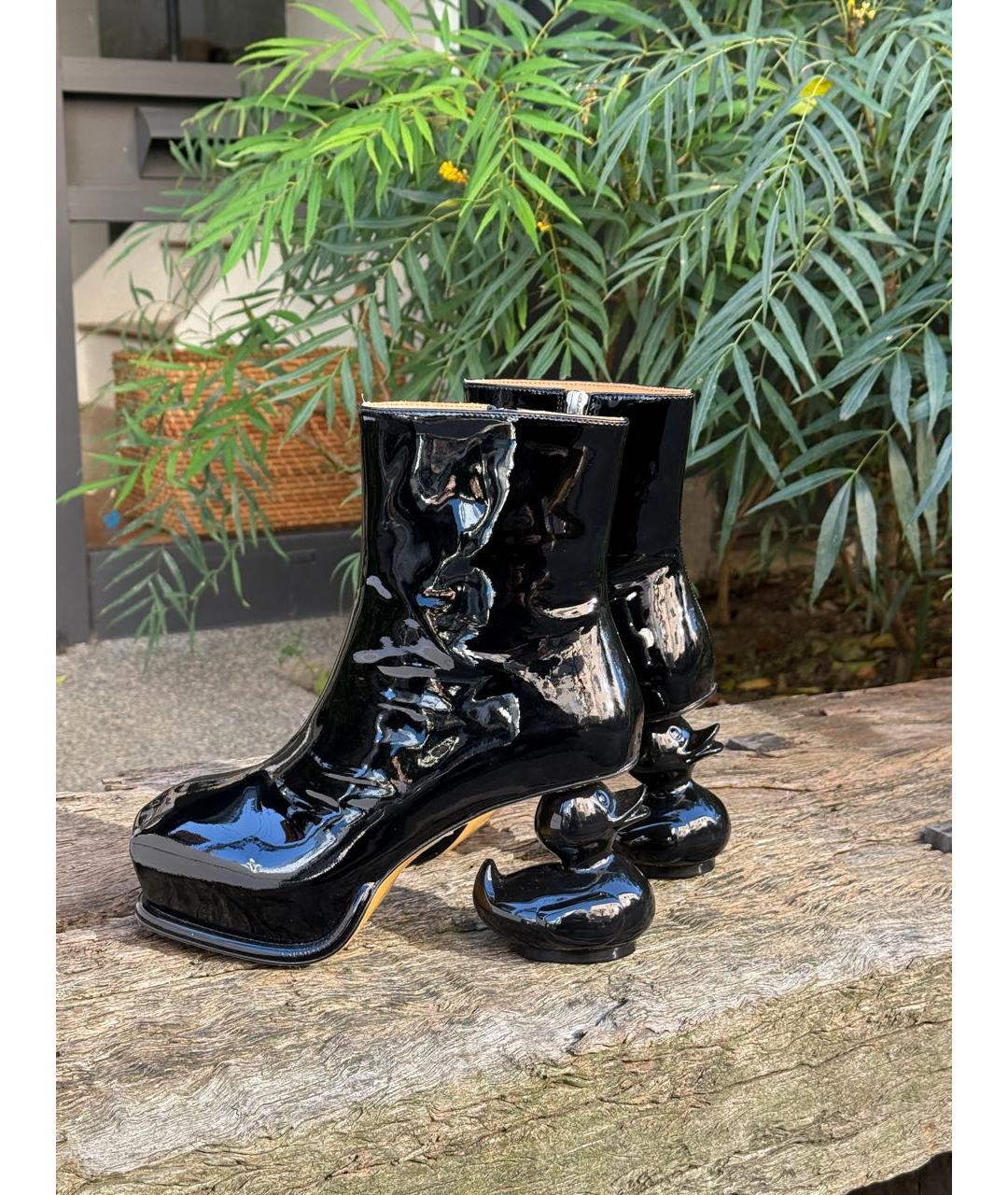 MAISON MIHARA YASUHIRO Черные ботильоны из лакированной кожи, фото 6