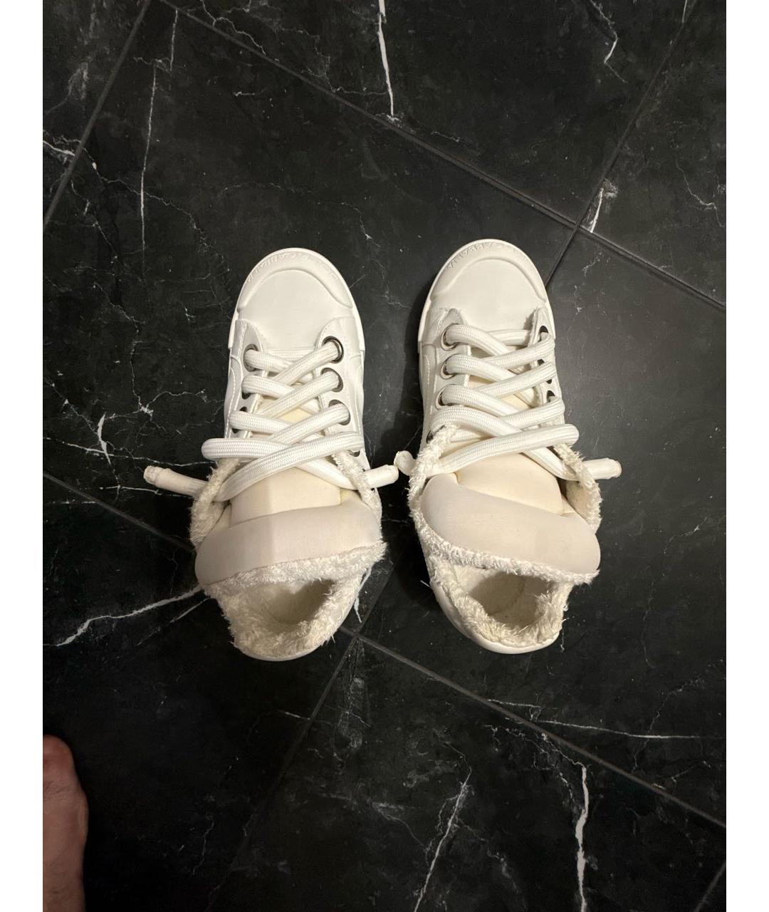 DOLCE&GABBANA Белые кожаные низкие кроссовки / кеды, фото 3