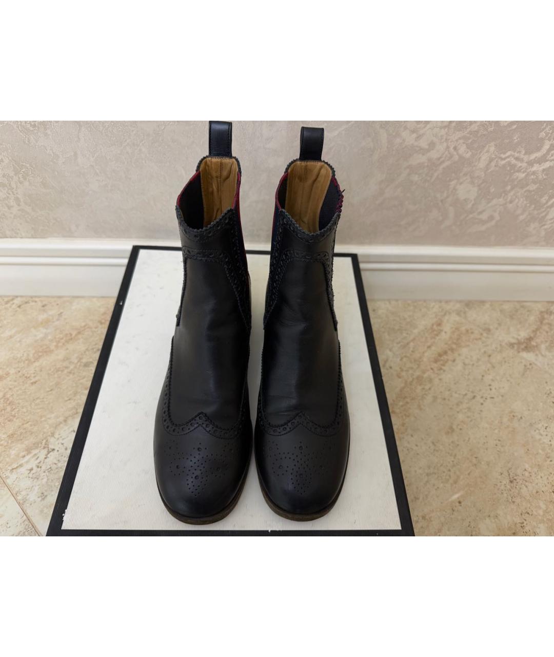 GUCCI Черные кожаные полусапоги, фото 7