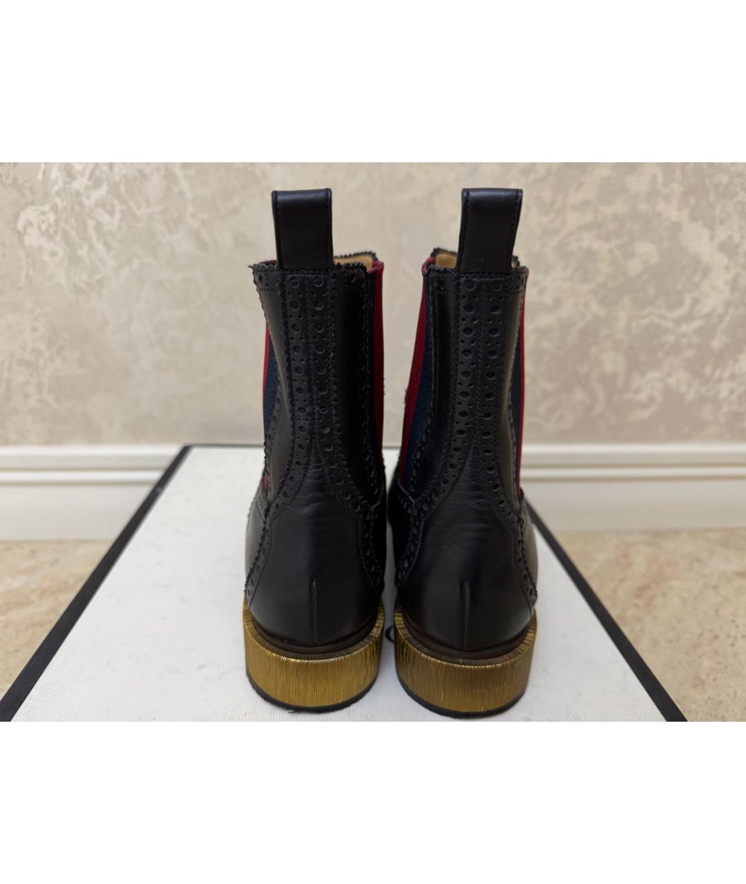 GUCCI Черные кожаные полусапоги, фото 4