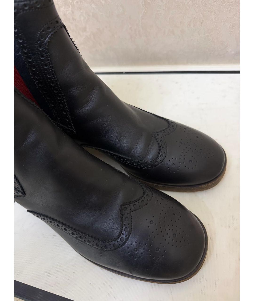 GUCCI Черные кожаные полусапоги, фото 2