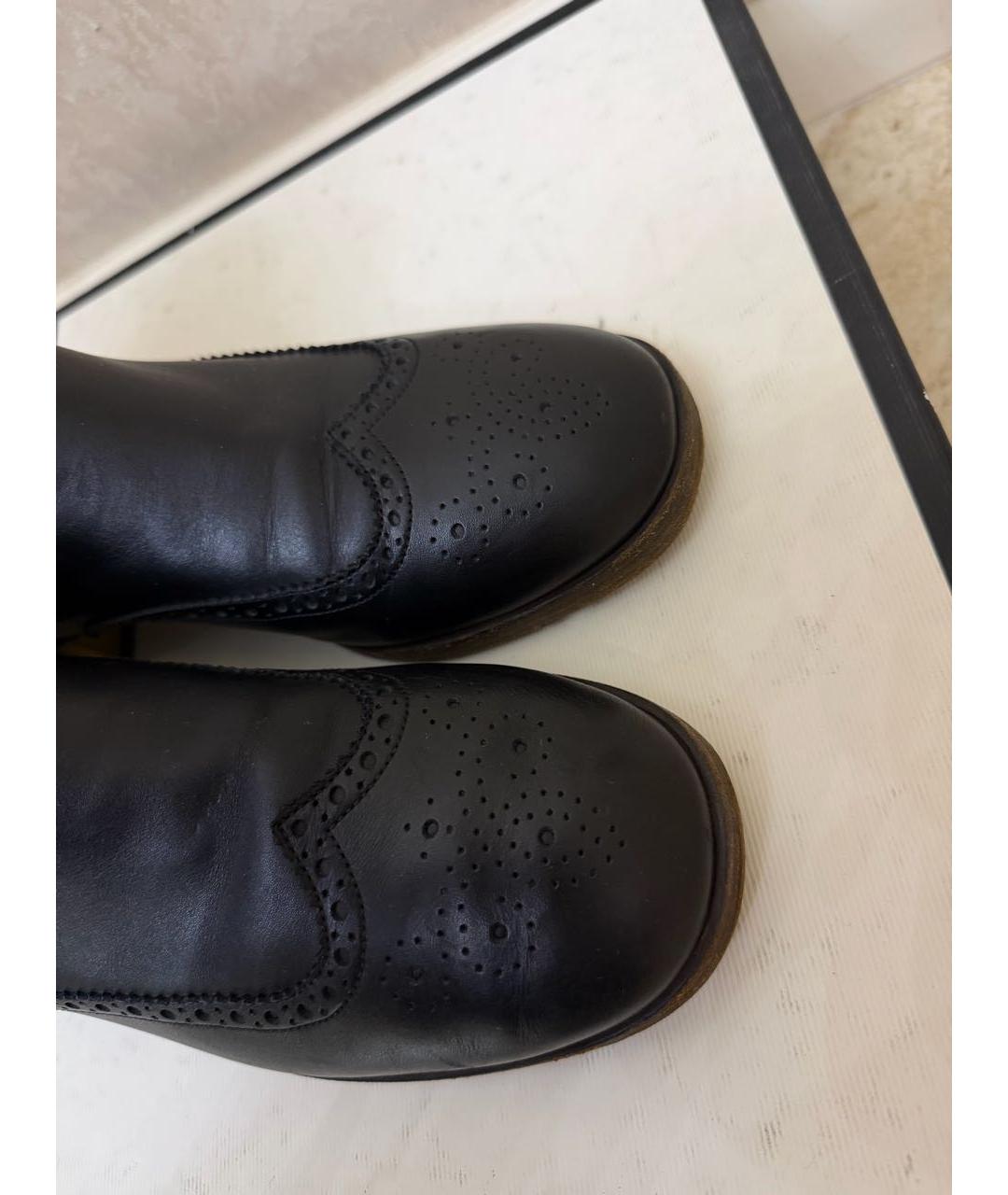 GUCCI Черные кожаные полусапоги, фото 5