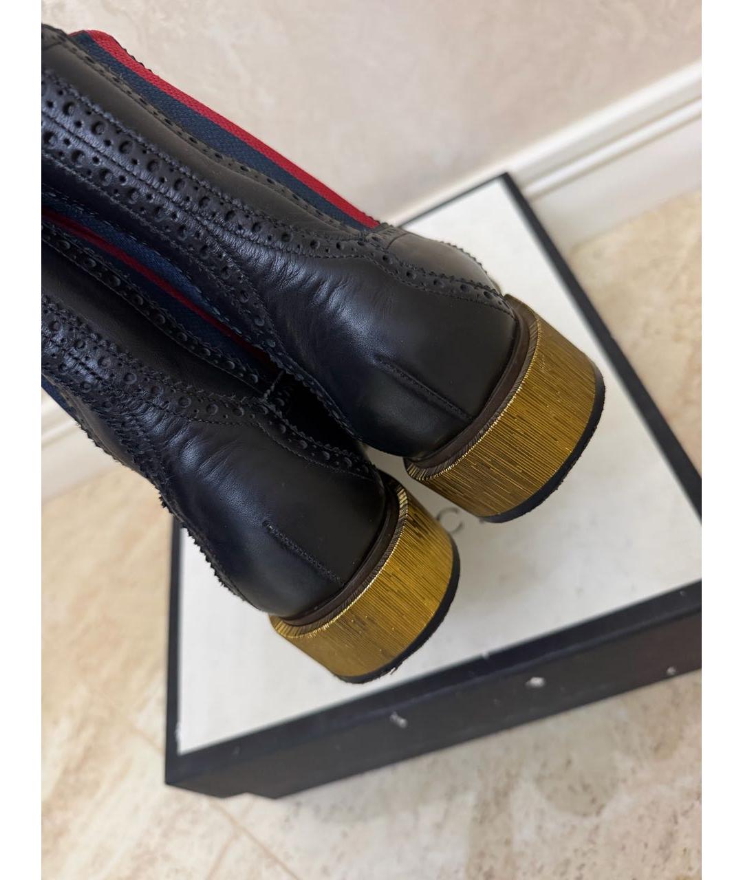 GUCCI Черные кожаные полусапоги, фото 6