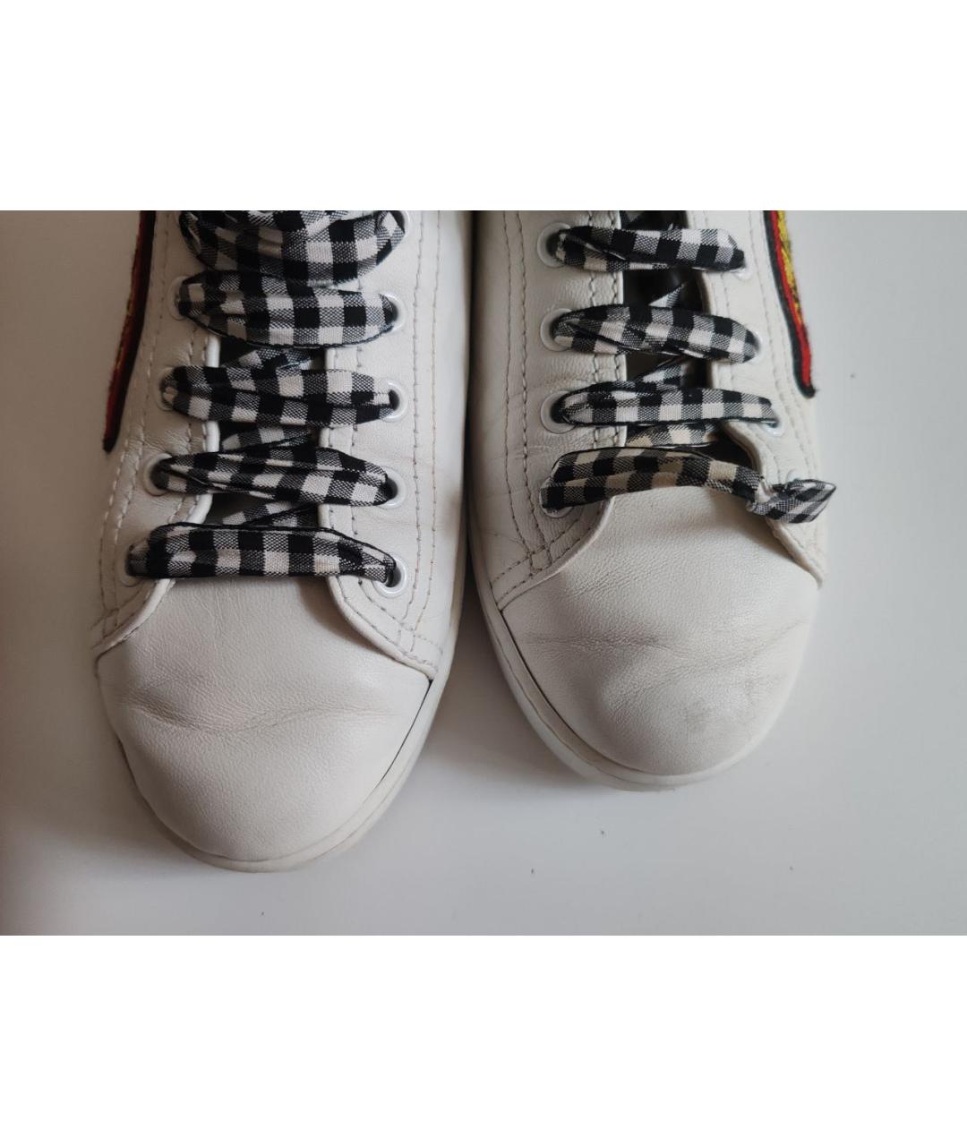 MIU MIU Белые кожаные кроссовки, фото 7