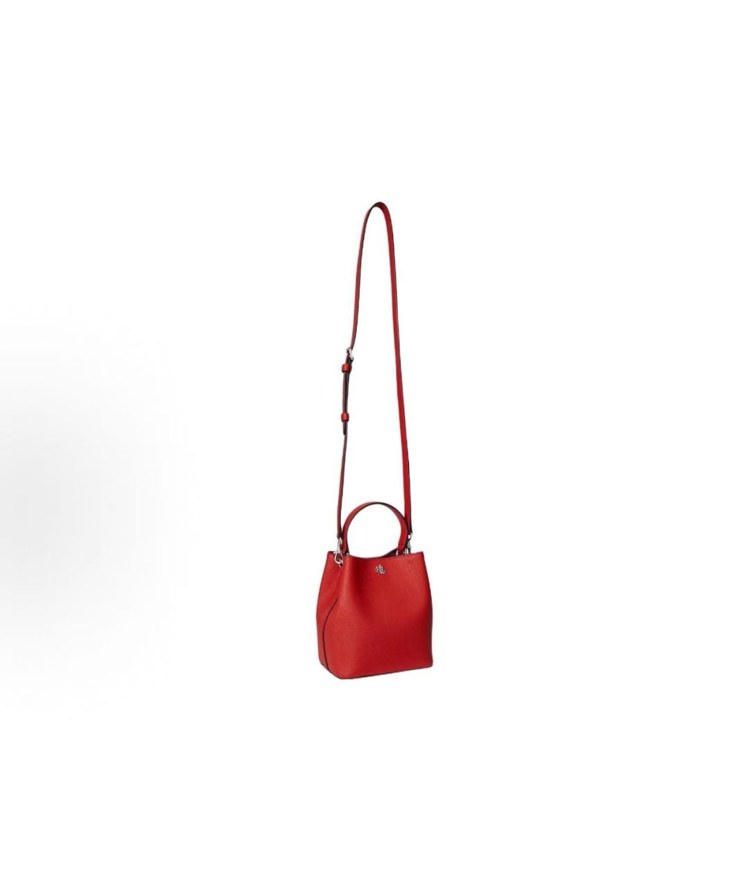 POLO RALPH LAUREN Красная кожаная сумка с короткими ручками, фото 3