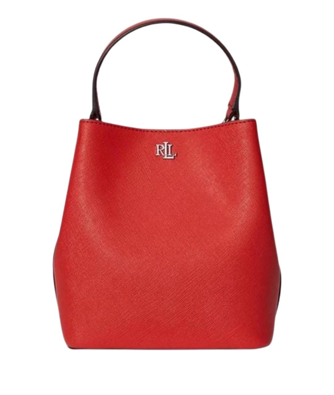 POLO RALPH LAUREN Красная кожаная сумка с короткими ручками, фото 1