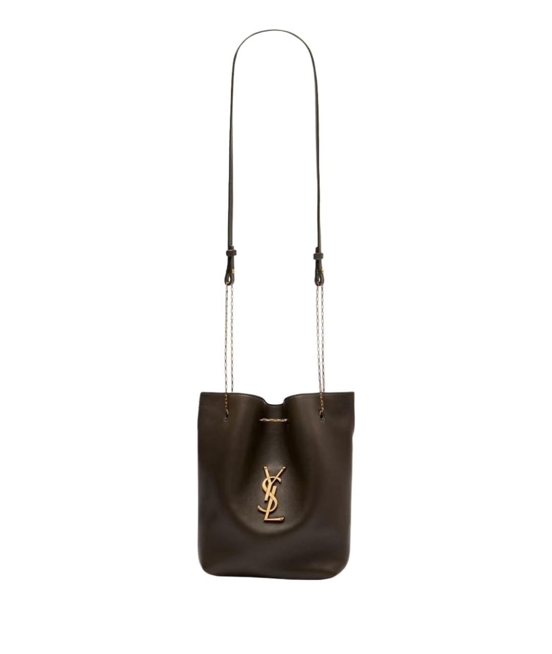 SAINT LAURENT Хаки кожаная сумка через плечо, фото 1