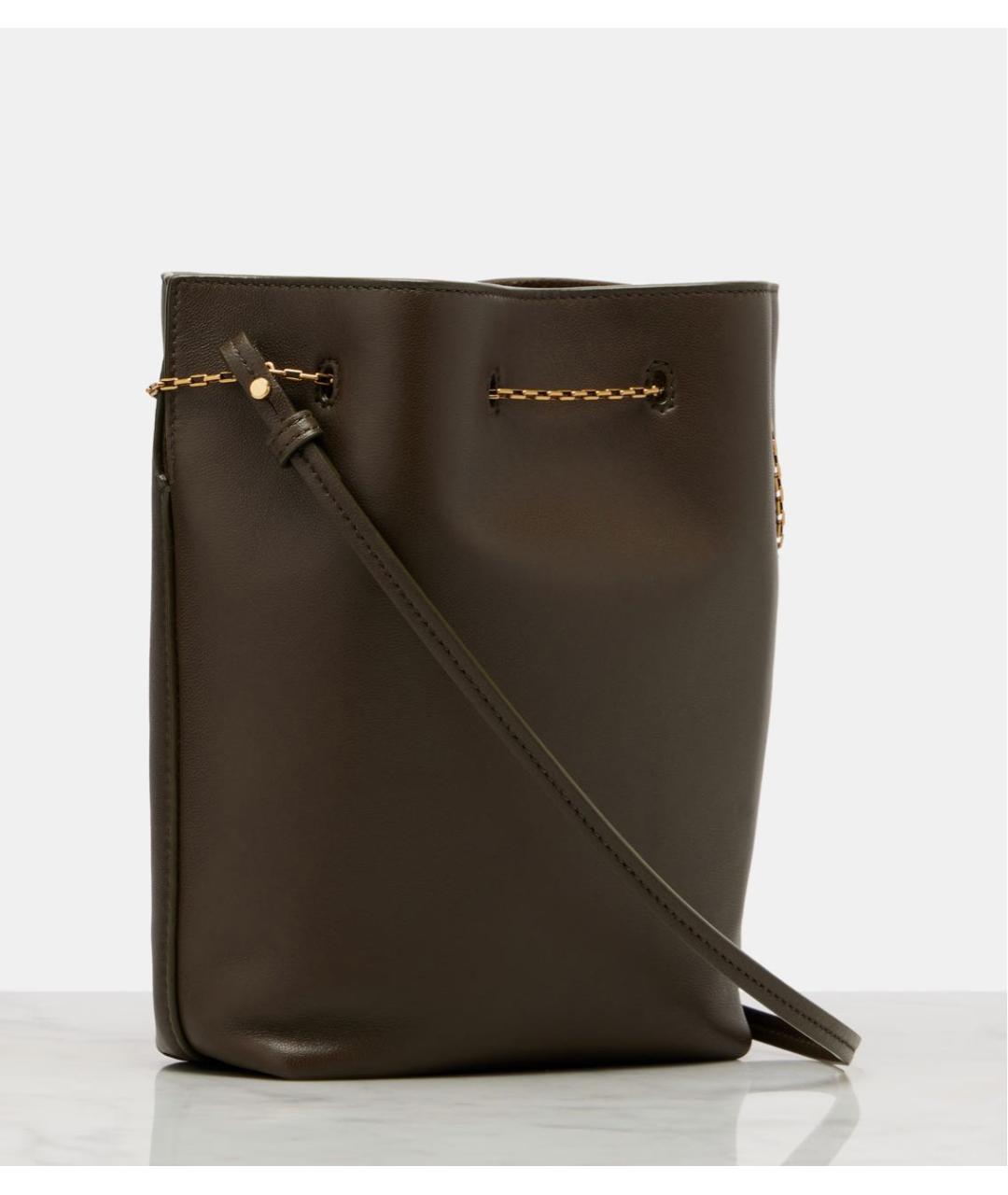 SAINT LAURENT Хаки кожаная сумка через плечо, фото 5