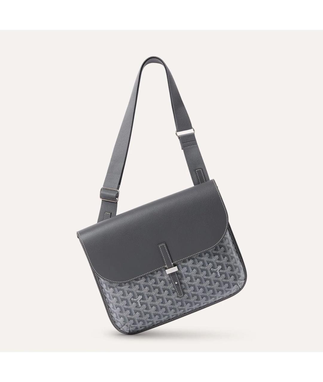 GOYARD Серая кожаная сумка на плечо, фото 2