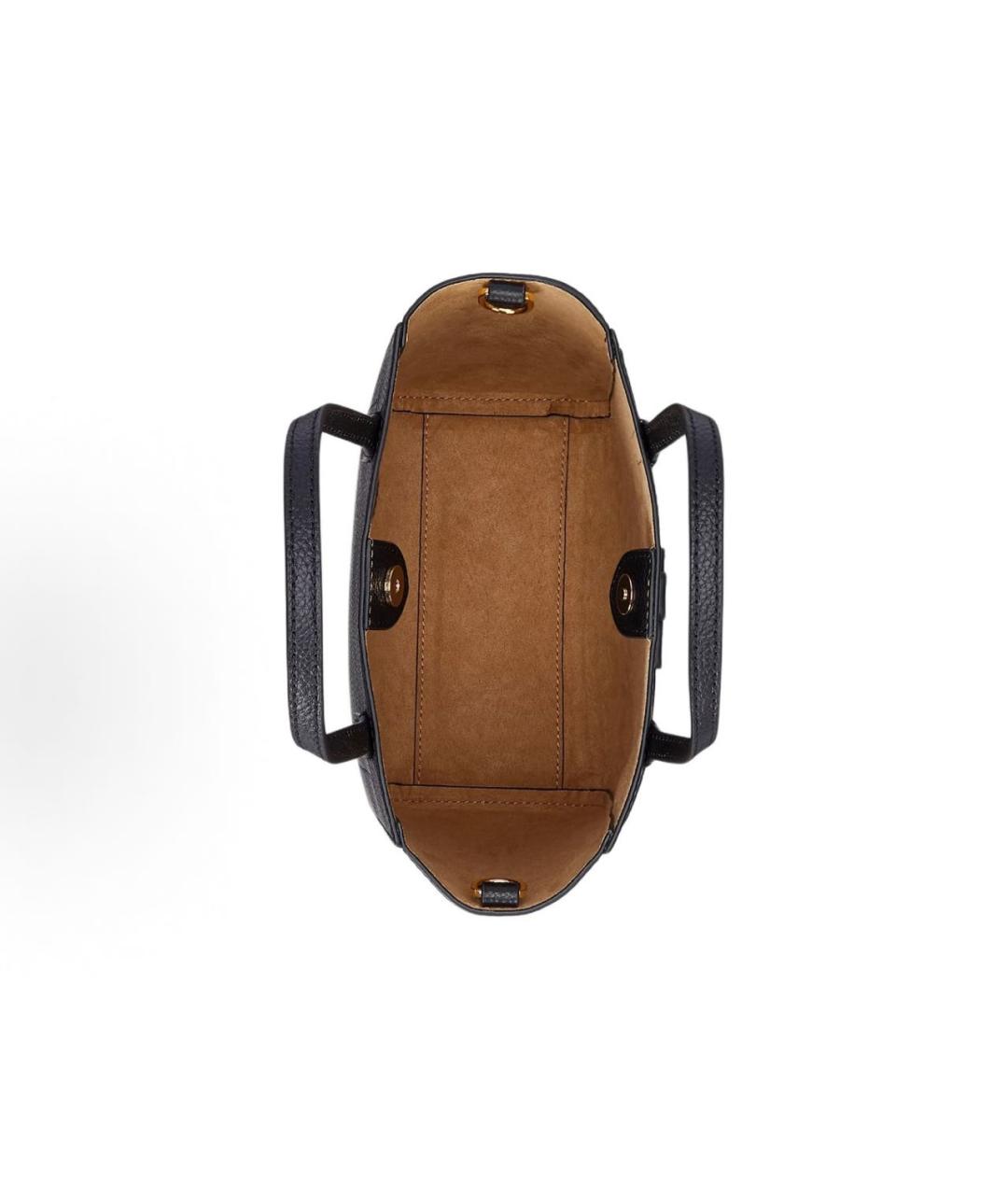 POLO RALPH LAUREN Черная кожаная сумка с короткими ручками, фото 4