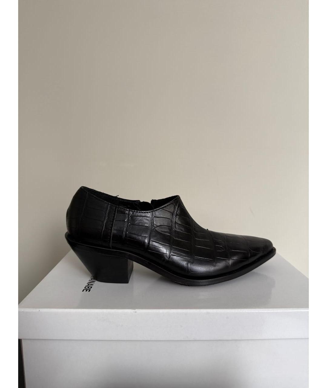 JUNYA WATANABE Черные кожаные ботильоны, фото 7