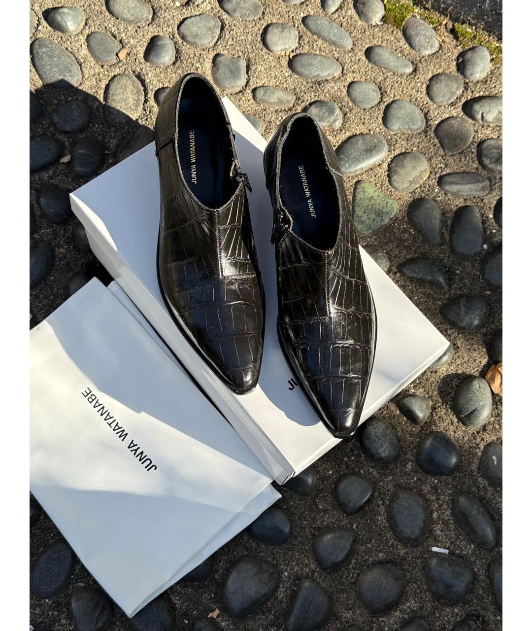 JUNYA WATANABE Черные кожаные ботильоны, фото 5