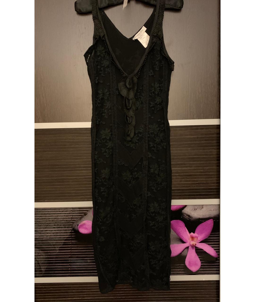 CHRISTIAN DIOR Черное вискозное коктейльное платье, фото 3